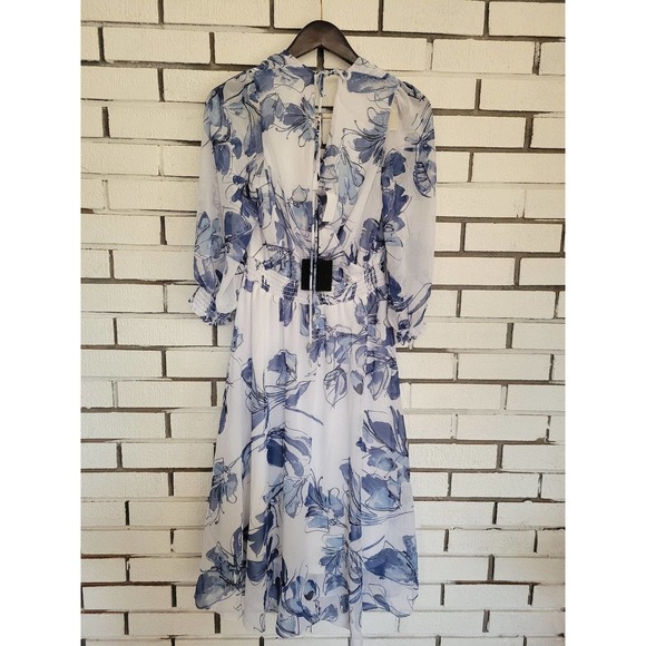 NWT JOSEPH RIBKOFFWrap Front Floral Dress Style 221344Size 12 - Picture 6 of 10